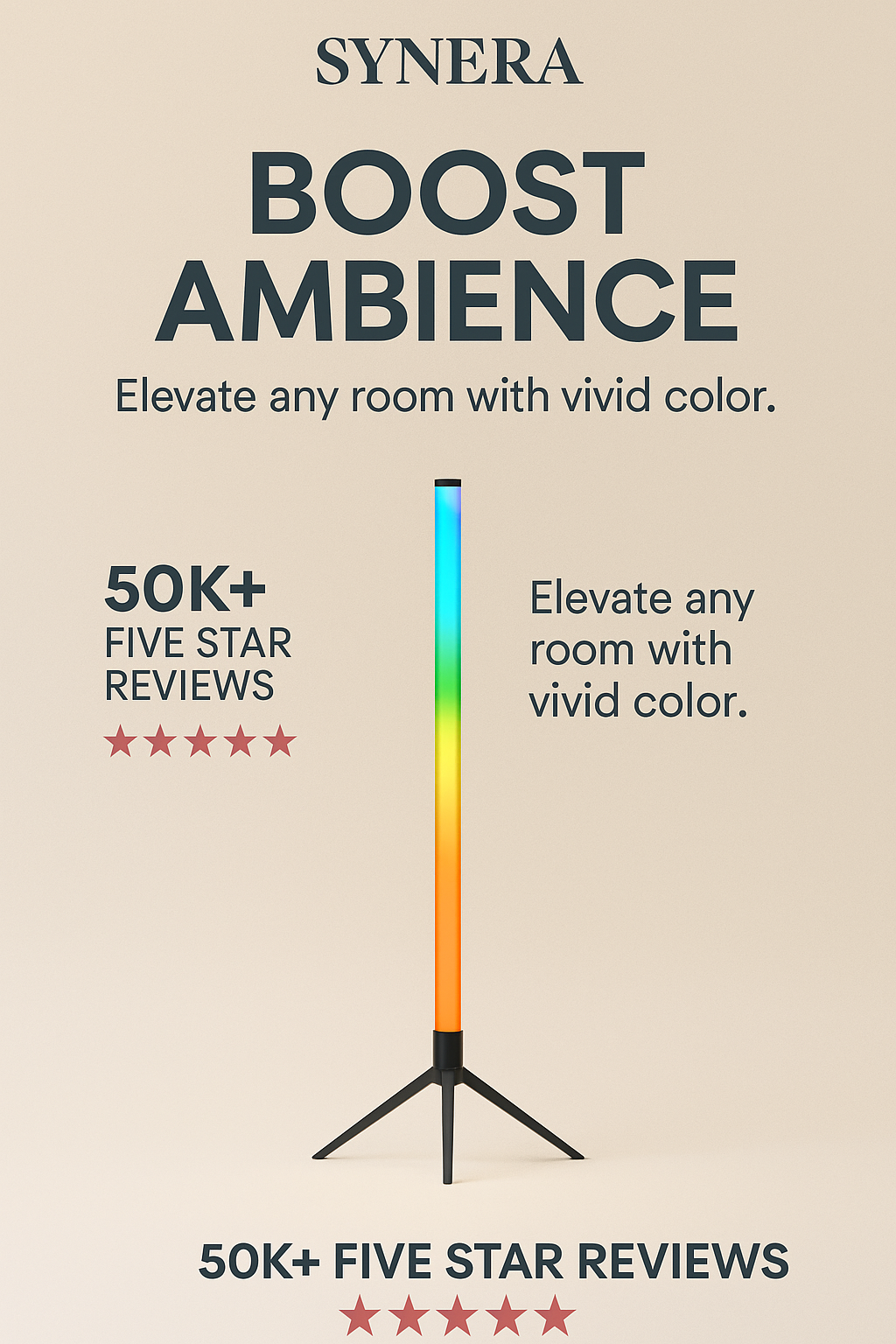 Synera™ 360° Smart RGB Floor Lamp – Music Sync Mood Light with App & Remote